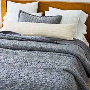 West Elm - Flax Linen Quilt & Sham Set - Queen Quilt, Euro Sham